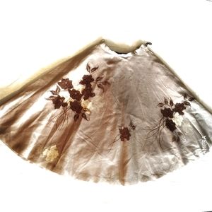 Vintage 1950s Embroidered Full Skirt 100% Silk
